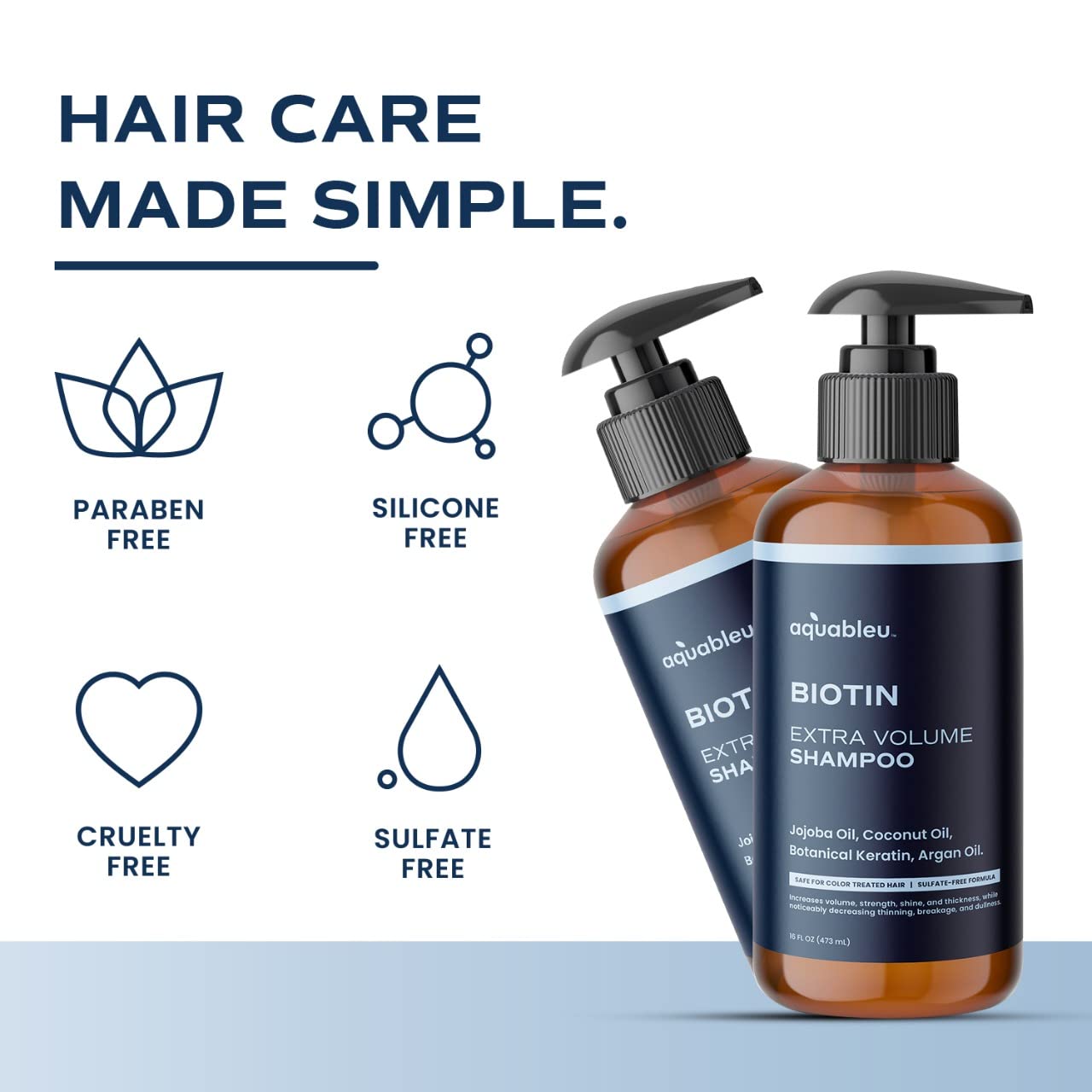 Aquableu Biotin Volumizing Shampoo & Conditioner Set