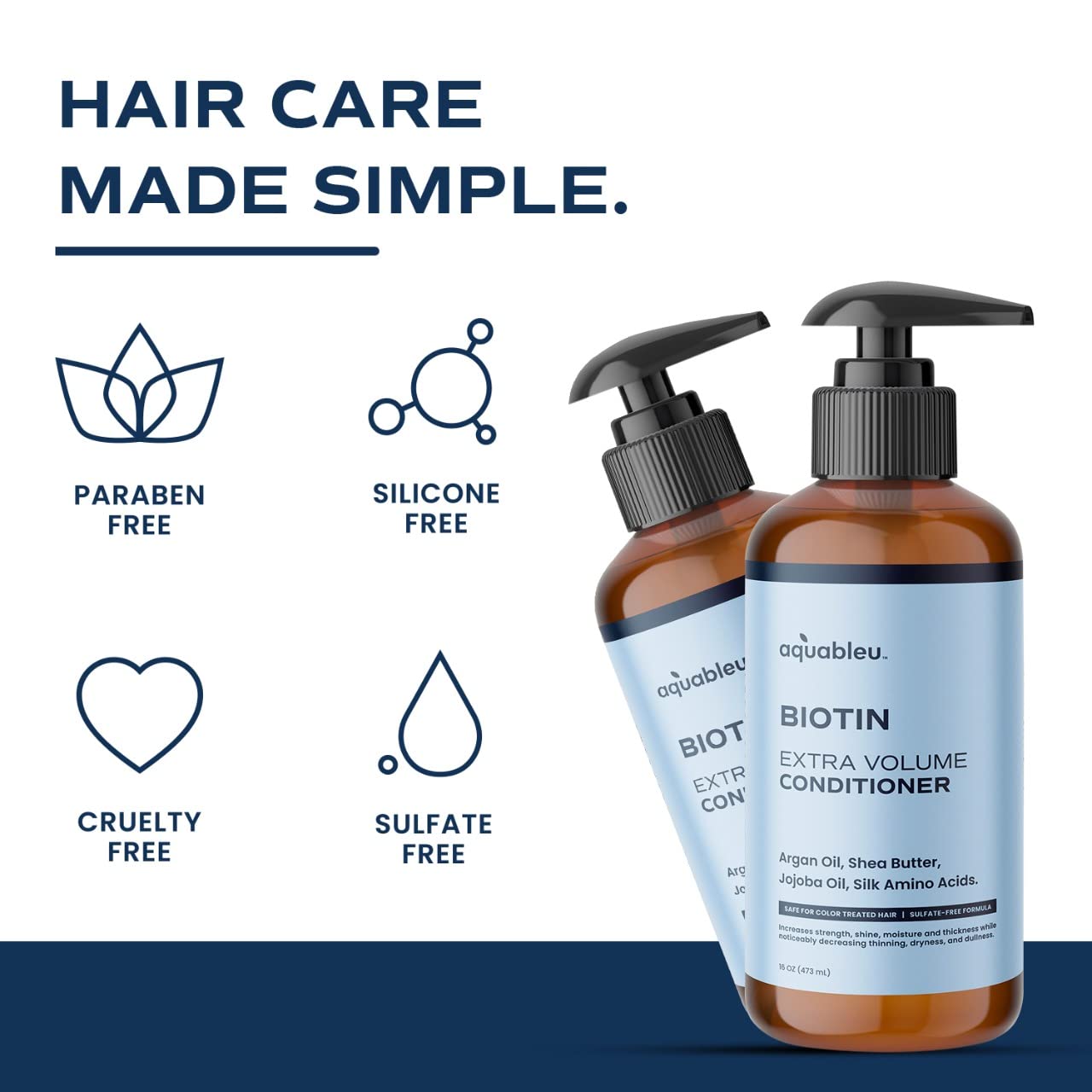 Aquableu Biotin Volumizing Shampoo & Conditioner Set