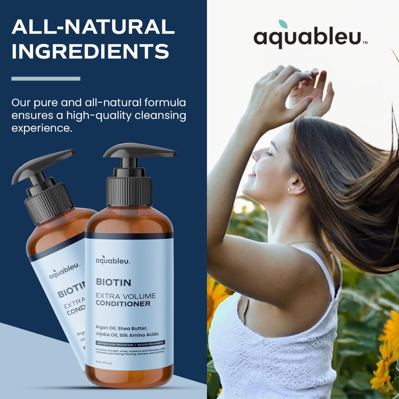Aquableu Biotin Volumizing Shampoo & Conditioner Set