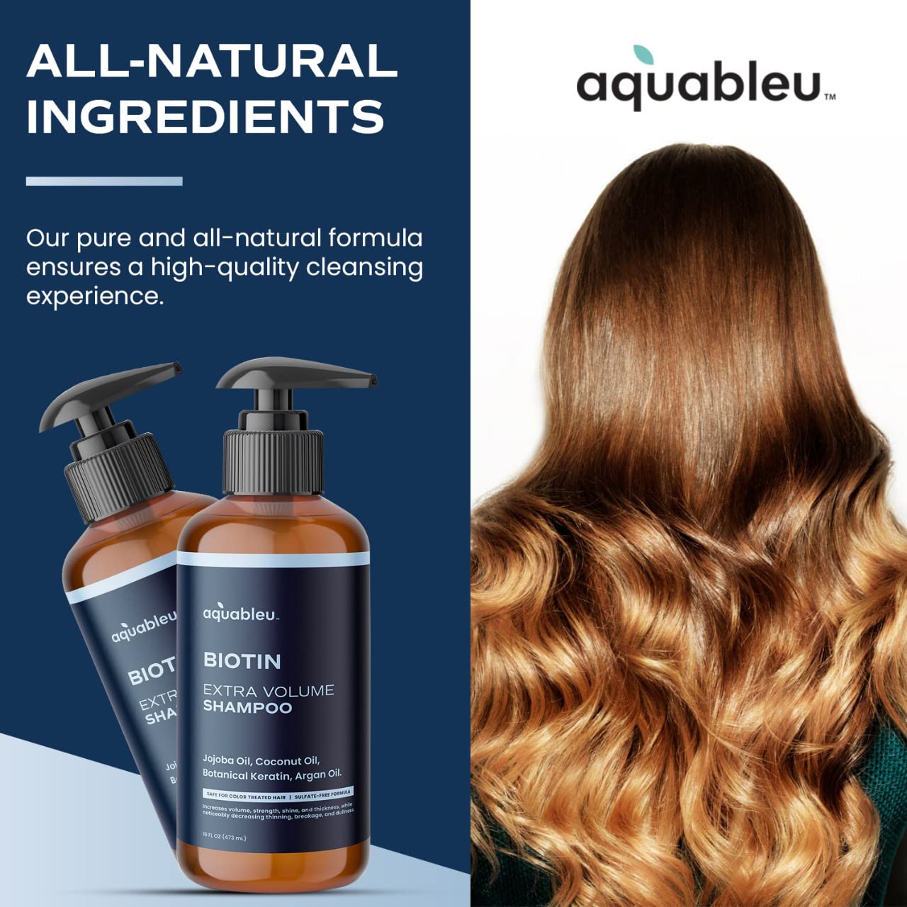 Aquableu Biotin Volumizing Shampoo & Conditioner Set